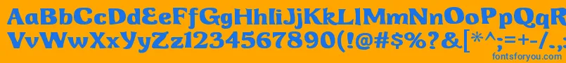 WhiterockRegular-Schriftart – Blaue Schriften auf orangefarbenem Hintergrund