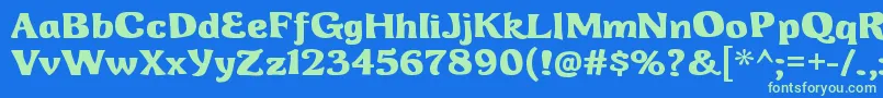 WhiterockRegular Font – Green Fonts on Blue Background