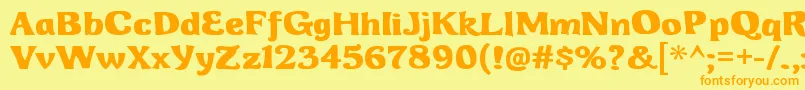 WhiterockRegular Font – Orange Fonts on Yellow Background