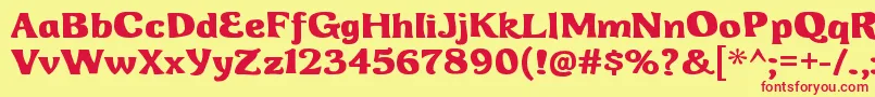 WhiterockRegular Font – Red Fonts on Yellow Background