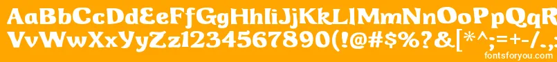 WhiterockRegular-Schriftart – Weiße Schriften auf orangefarbenem Hintergrund