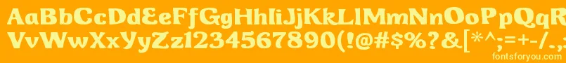 WhiterockRegular-Schriftart – Gelbe Schriften auf orangefarbenem Hintergrund