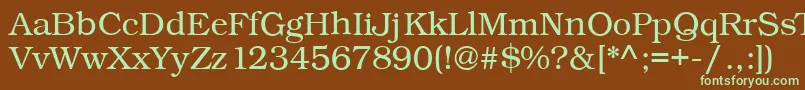 Kacstbook-fontti – vihreät fontit ruskealla taustalla