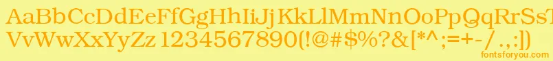 Kacstbook Font – Orange Fonts on Yellow Background