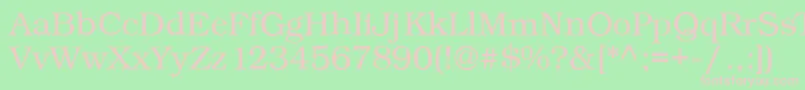 Шрифт Kacstbook – розовые шрифты на зелёном фоне
