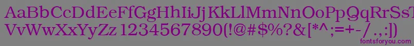 Kacstbook-fontti – violetit fontit harmaalla taustalla