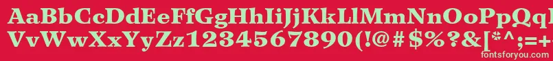 WilkeLt95Black-Schriftart – Grüne Schriften auf rotem Hintergrund