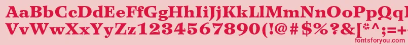 WilkeLt95Black-Schriftart – Rote Schriften auf rosa Hintergrund