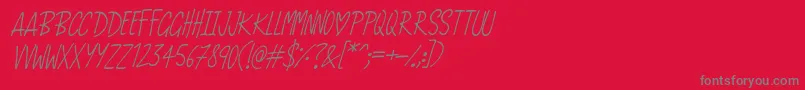 LoveAndRomanceItalic Font – Gray Fonts on Red Background
