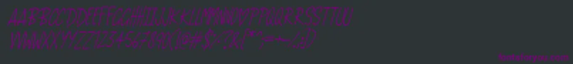 LoveAndRomanceItalic Font – Purple Fonts on Black Background