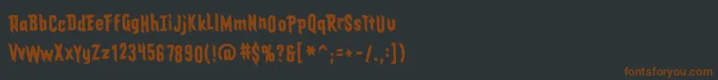 Eldergodsbb-fontti – ruskeat fontit mustalla taustalla