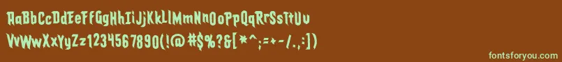 Eldergodsbb-fontti – vihreät fontit ruskealla taustalla