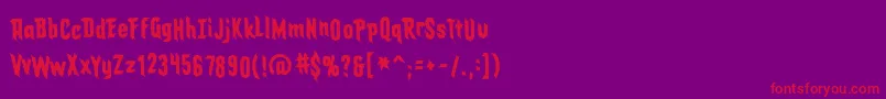 Eldergodsbb Font – Red Fonts on Purple Background