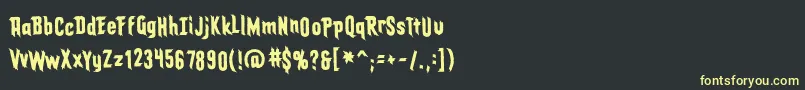 Шрифт Eldergodsbb – жёлтые шрифты на чёрном фоне