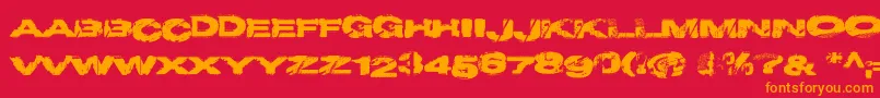 フォントProjecty – 赤い背景にオレンジの文字
