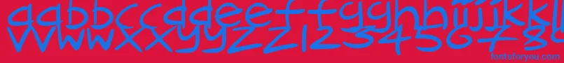 CartoonInkstrokes Font – Blue Fonts on Red Background