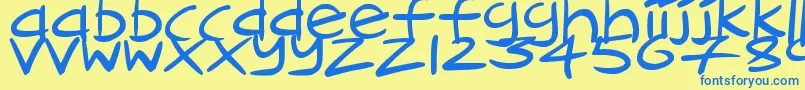 Подробнее о шрифте CartoonInkstrokes Шрифт CartoonInkstrokes – синие шрифты на жёлтом фоне