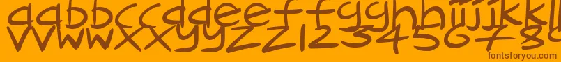 フォントCartoonInkstrokes – オレンジの背景に茶色のフォント