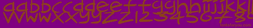 CartoonInkstrokes Font – Brown Fonts on Purple Background