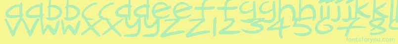 fuente CartoonInkstrokes – Fuentes Verdes Sobre Fondo Amarillo