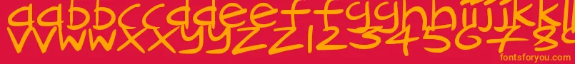 フォントCartoonInkstrokes – 赤い背景にオレンジの文字