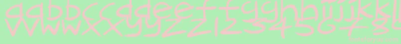 CartoonInkstrokes Font – Pink Fonts on Green Background