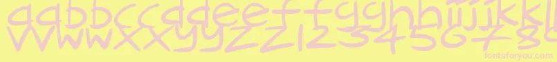 CartoonInkstrokes-Schriftart – Rosa Schriften auf gelbem Hintergrund