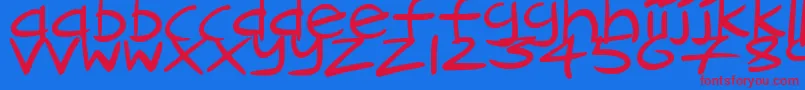 CartoonInkstrokes Font – Red Fonts on Blue Background