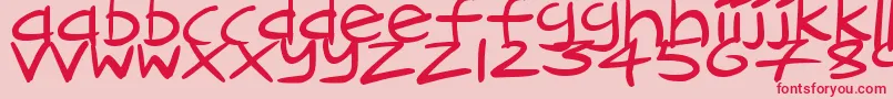 CartoonInkstrokes Font – Red Fonts on Pink Background