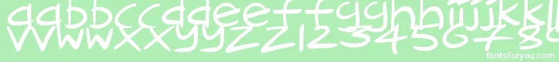 CartoonInkstrokes-Schriftart – Weiße Schriften auf grünem Hintergrund
