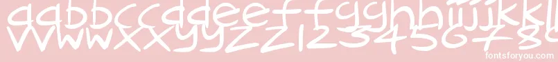 CartoonInkstrokes-Schriftart – Weiße Schriften auf rosa Hintergrund