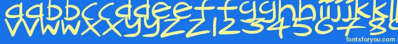 CartoonInkstrokes Font – Yellow Fonts on Blue Background