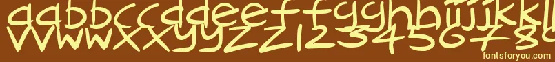 CartoonInkstrokes Font – Yellow Fonts on Brown Background