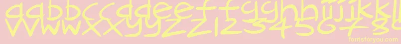 CartoonInkstrokes Font – Yellow Fonts on Pink Background