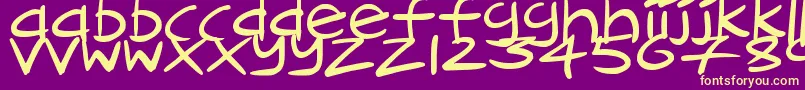 CartoonInkstrokes Font – Yellow Fonts on Purple Background