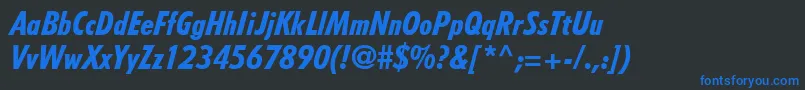 More about TempoLtHeavyCondensedItalic Font TempoLtHeavyCondensedItalic Font – Blue Fonts on Black Background