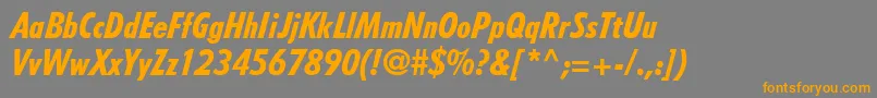 TempoLtHeavyCondensedItalic Font – Orange Fonts on Gray Background