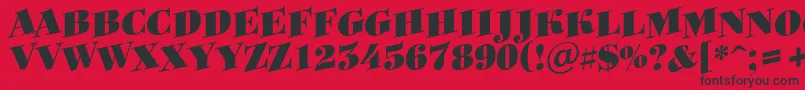 Fonte Bodoni8 – fontes pretas em um fundo vermelho
