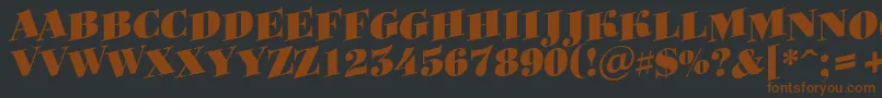 Bodoni8-fontti – ruskeat fontit mustalla taustalla