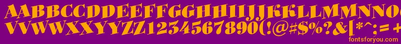 Bodoni8 Font – Orange Fonts on Purple Background