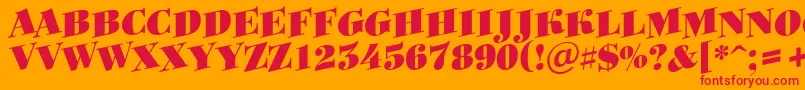 Bodoni8 Font – Red Fonts on Orange Background