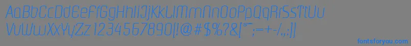 Weitere Informationen zur PasadenaserialXlightItalic-Schriftart PasadenaserialXlightItalic-Schriftart – Blaue Schriften auf grauem Hintergrund