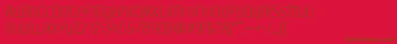 PasadenaserialXlightItalic-Schriftart – Braune Schriften auf rotem Hintergrund