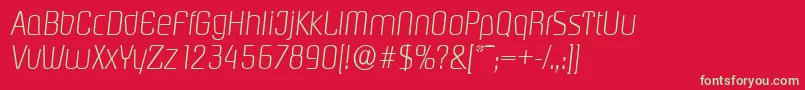 Fonte PasadenaserialXlightItalic – fontes verdes em um fundo vermelho