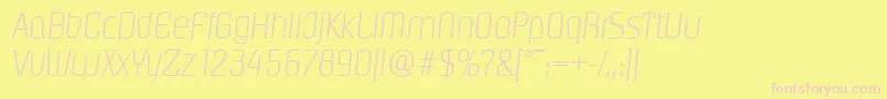 Шрифт PasadenaserialXlightItalic – розовые шрифты на жёлтом фоне