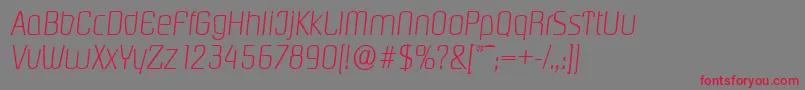 PasadenaserialXlightItalic Font – Red Fonts on Gray Background