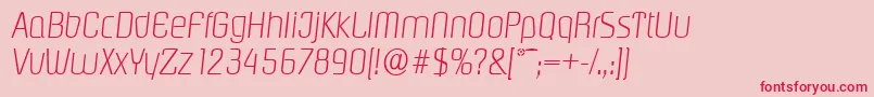 PasadenaserialXlightItalic-Schriftart – Rote Schriften auf rosa Hintergrund