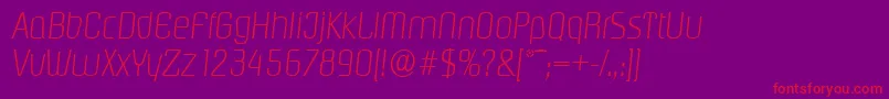 PasadenaserialXlightItalic-Schriftart – Rote Schriften auf violettem Hintergrund