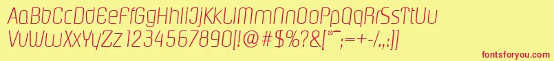 fuente PasadenaserialXlightItalic – Fuentes Rojas Sobre Fondo Amarillo