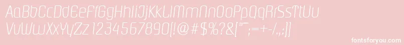 PasadenaserialXlightItalic-Schriftart – Weiße Schriften auf rosa Hintergrund